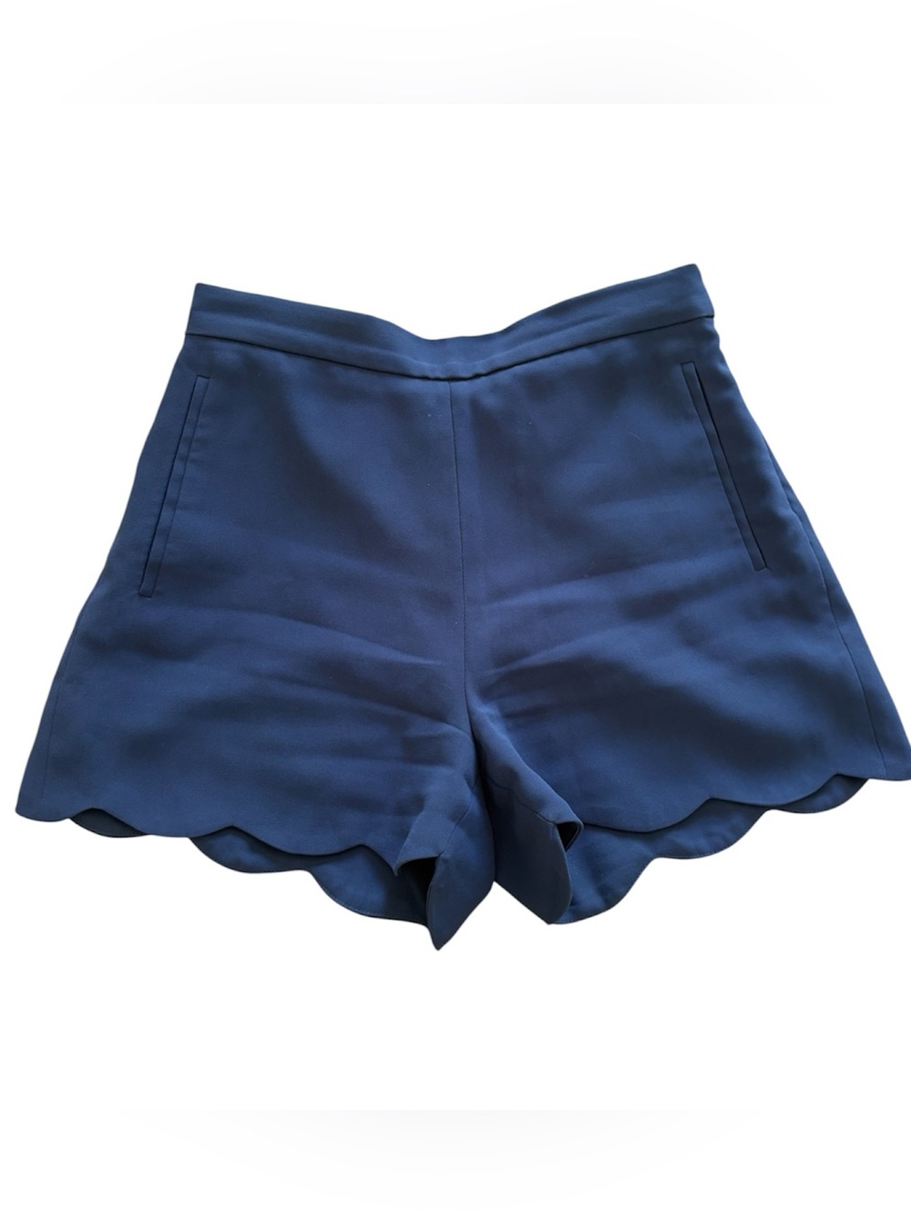 Wilfred Navy Scallop Hem Dress Shorts